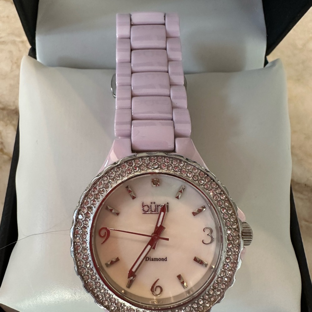 Pink Watch with Diamond Accents